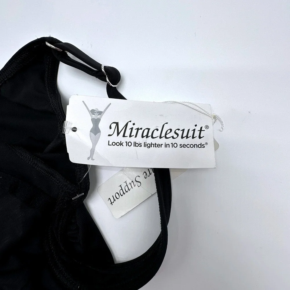 Miraclesuit Womens Black Underwire Ruched One Piece Swimsuit Size 12 New 451263